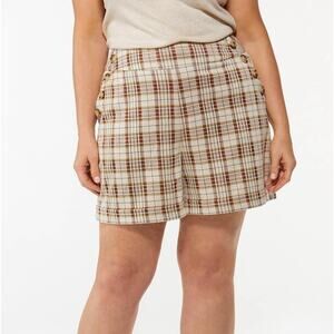 Cato Plus Size Plaid Sailor Button Shorts